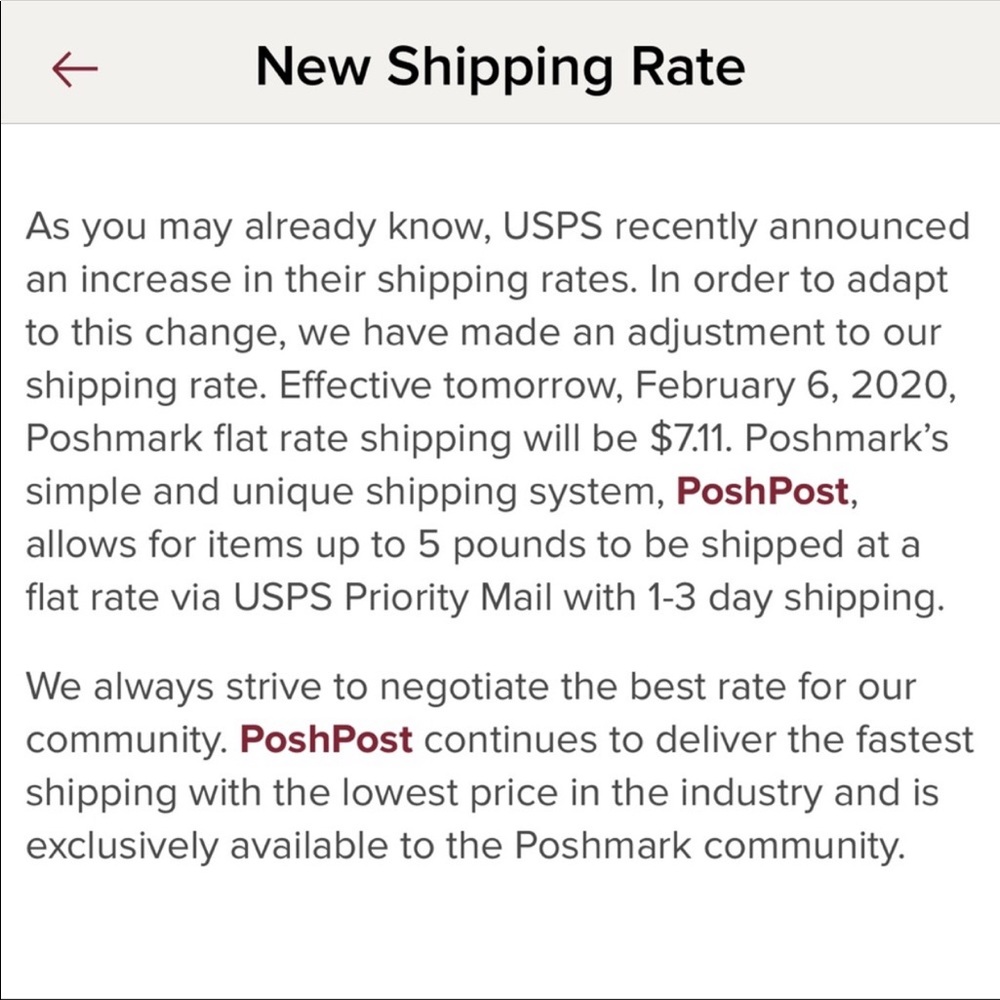 New Shipping Rate will be $7.11.